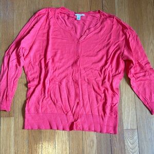 Halogen Hot Pink Lightweight Crew Cardigan